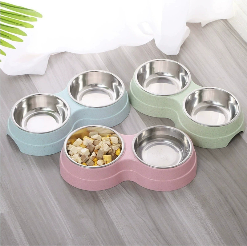 Royal Canin Food Medium - 1개 스테인리스 스틸 이중 강아지 식기,